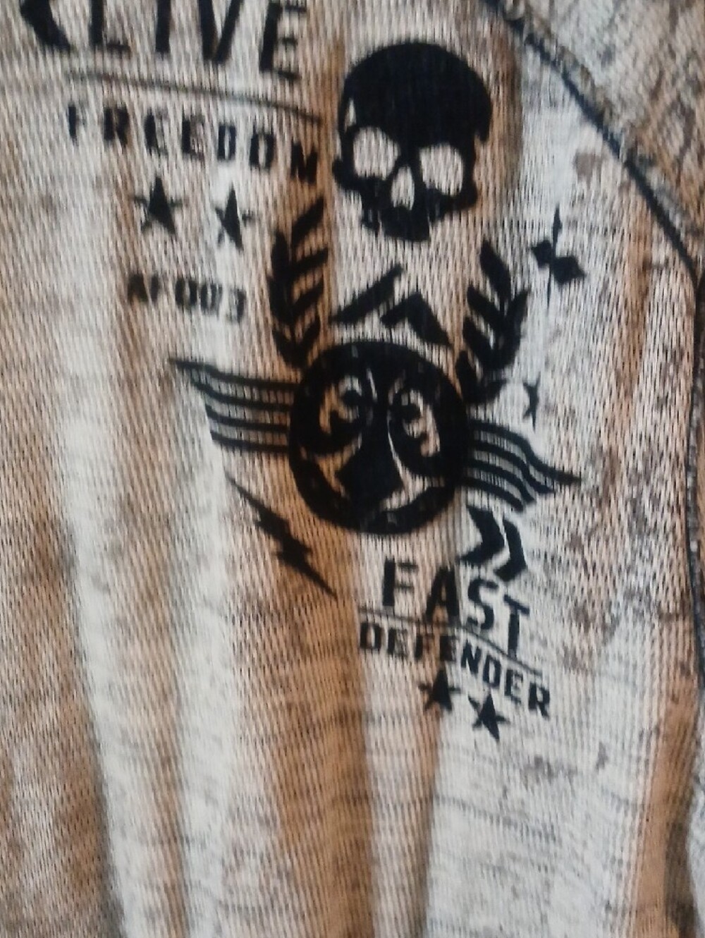 Affliction Beige Long-Sleeve Graphic Crewneck Shirt with Black Print Reversible - Picture 4 of 8